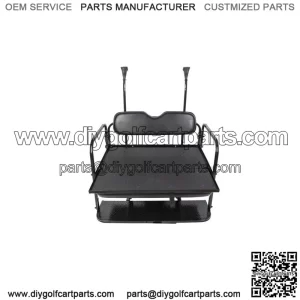 Fits Club Car Precedent Golf Cart Rear Flip Seat Kit (2004-UP) Black