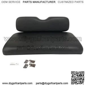 High Density Front Seat Cushion For EZGO TXT Golf Cart 94-13, Black Bottom &Back