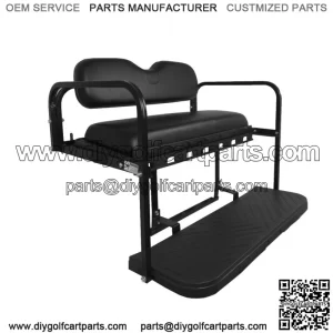 MACH3 Rear Flip Seat for EZGO TXT Golf Carts (1994.5 & Up) - Black Cushions
