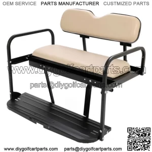 New Golf Cart Tan Flip Folding Rear Back Seat Kit For EZGO Marathon Pre-1994