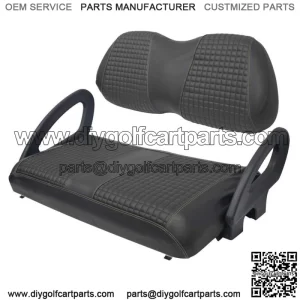 Front Seat Cover Kit For Club Car Precedent Golf Carts - Black No Staple