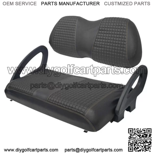 Front Seat Cover Kit For Club Car Precedent Golf Carts - Black No Staple