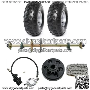 44" Go Kart Rear Axle Kit 428 Clutch Sprocket Rotor Wheel Hub ATV Cart 8" Wheels