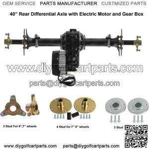 40" Rear Axle Kit Electric Brushless Differential Motor Fo Go Kart Golf Cart ATV