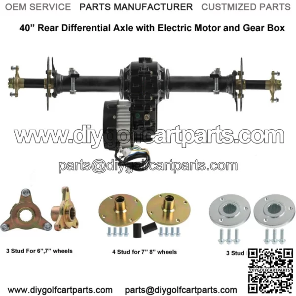 40" Rear Axle Kit Electric Brushless Differential Motor Fo Go Kart Golf Cart ATV