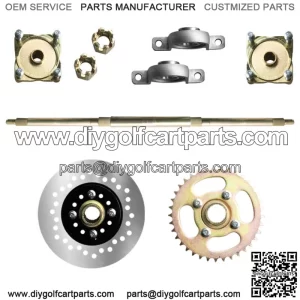 815mm Rear Axle Shaft Assembly Kit w/Sprocket For Go Kart Quad Trike Drift Bikes