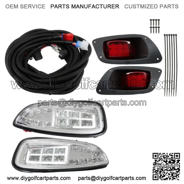 For 2016+ EZGO RXV golf cart Full LED Light Kit LED Headlights / LED Tail Lights - Image 2