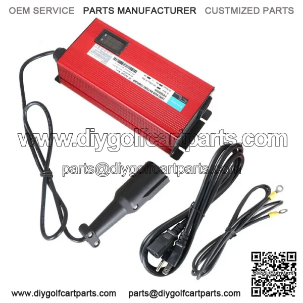 For Club Car Golf Cart Battery Charger 48v Round 3 Pin Plug 10A with OBC bypass - Image 2