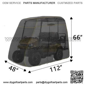 Golf Cart Cover 600D Fabric For 4 Passenger Yamaha Honda Club Car EZGO Golf Cart