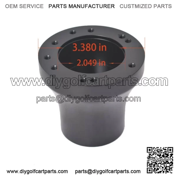 Steering Wheel Hub Adapter For EZ-GO TXT / RXV Golf Cart 5 Hole 6 Hole Black - Image 2