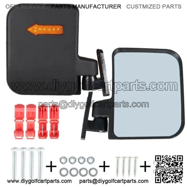Golf Cart Side Mirrors W/ Led Arrow Turn Signal For EZGO Club Car YAMAHA - Image 2