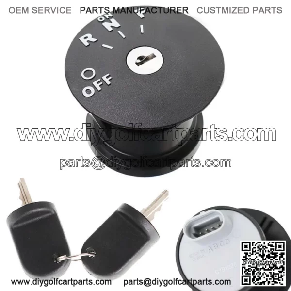 Ignition Key Switch & 2 Keys for 48V RXV EZGO Electric Golf Cart 2008 & Up