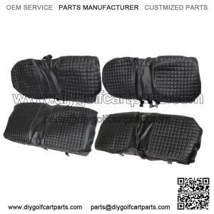 Black 4PCS Golf Carts Front And Rear Seat Covers For EZGO Medalist TXT 1994-2013
